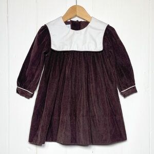VGUC 100% Cotton Classic Fall Brown Corduroy Collared Long Sleeve Dress